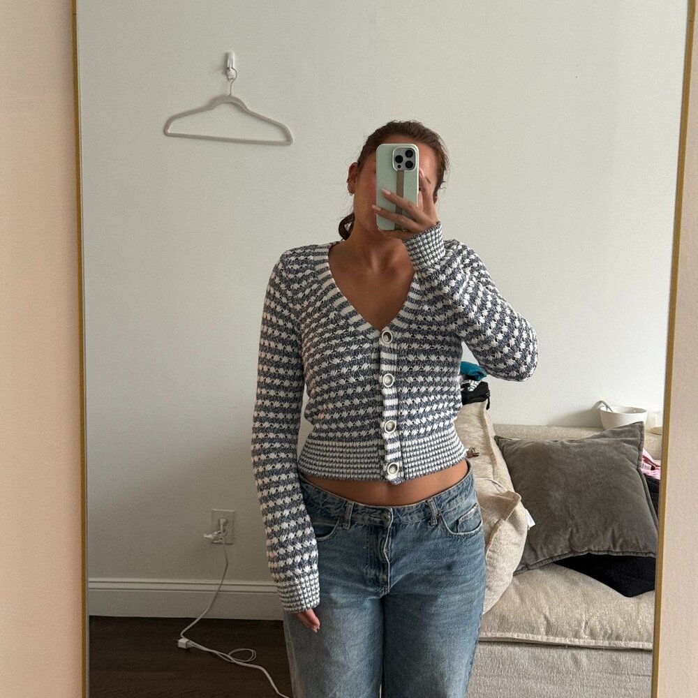 Striped Knitted Cardigan Sweater - Veronica Beard Artura